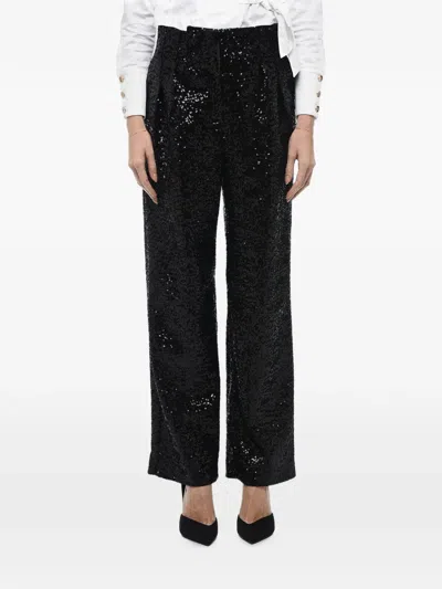 In The Mood For Love Clyde Sequin-embellished Trousers In Black