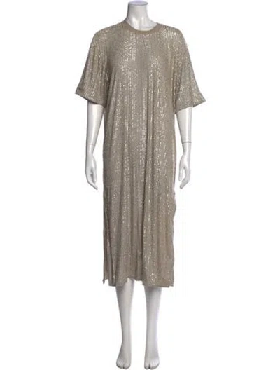 Pre-owned In The Mood For Love Crew Neck Midi Length Dress W/ Tags In Gray