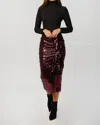 In The Mood For Love Moore Midi Skirt In Burgundy In Multi