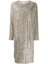 In The Mood For Love Elisa Sequined Cocktail Dress In Nude