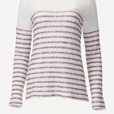 In The Mood For Love Elise Top In White/burgundy In Multi