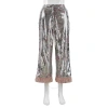 IN THE MOOD FOR LOVE IN THE MOOD FOR LOVE FEATHER-TRIMMED SPRINGFIELD SEQUIN PANTS