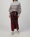 In The Mood For Love Fiona Striped Sweater In Light Grey/burgundy In Gray