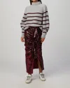 IN THE MOOD FOR LOVE FIONA STRIPED SWEATER IN LIGHT GREY/BURGUNDY