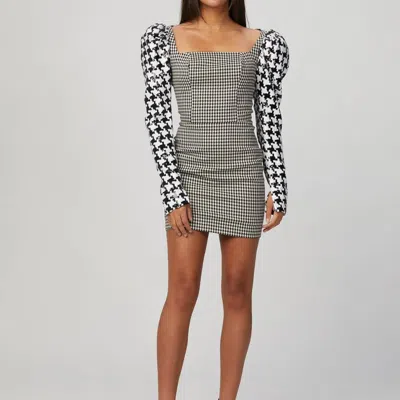 In The Mood For Love Houndstooth Leonardo Dress In Black