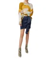 In The Mood For Love Lou Mini Skirt In Denim Blue In Blue