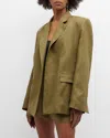 In The Mood For Love Lycia Linen Open-front Jacket