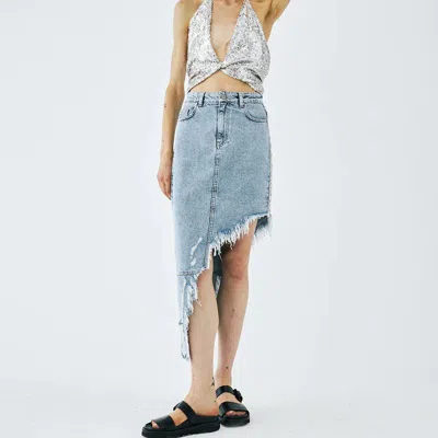 In The Mood For Love Madrugue Denim Skirt In Blue