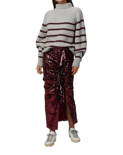 IN THE MOOD FOR LOVE MOORE MIDI SKIRT IN BURGUNDY