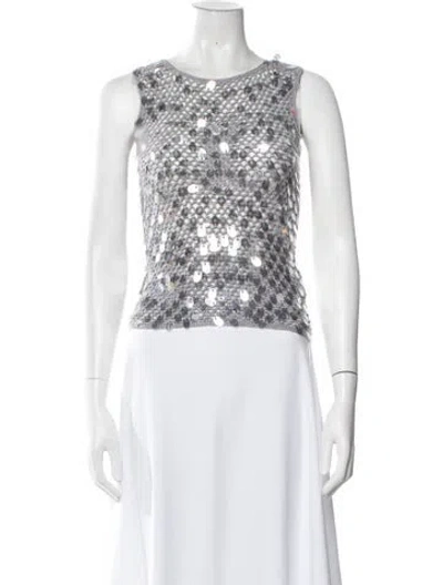 Pre-owned In The Mood For Love Patterned Crew Neck Top In Silver