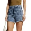 In The Mood For Love Penny Teller Shorts In Washed Blue In Blue