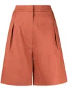 IN THE MOOD FOR LOVE PRESSED-CREASE LINEN SHORTS