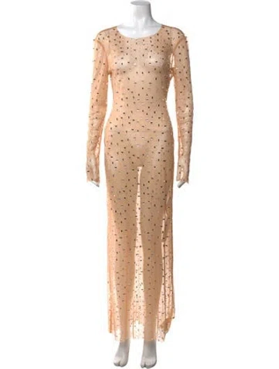 Pre-owned In The Mood For Love Printed Long Dress In Neutral