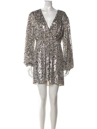Pre-owned In The Mood For Love Printed Mini Dress In Neutrals