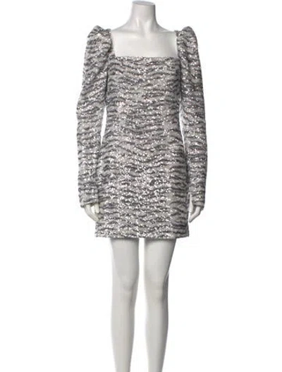 Pre-owned In The Mood For Love Printed Mini Dress In Silver