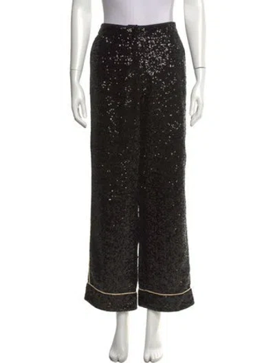 Pre-owned In The Mood For Love Printed Wide Leg Pants In Black