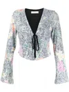 In The Mood For Love Ruddy Floral Sequin Top In Multicolour