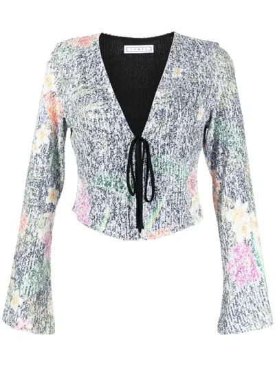 In The Mood For Love Ruddy Floral Sequin Top In Multicolour