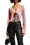 In The Mood For Love Ruddy Marble Print Top In Orange In Orange