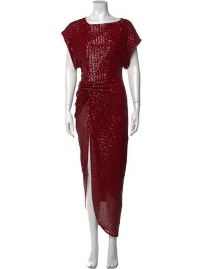 Pre-owned In The Mood For Love Sequin Midi Length Dress In Red