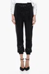 In The Mood For Love Sequined Asha Pants With Ankle Cuffs In Black