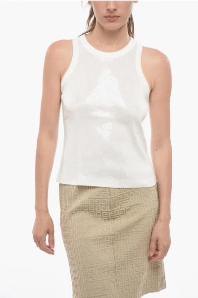 In The Mood For Love Sequined Jeet Tank Top In White