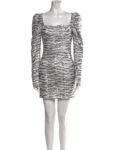 Pre-owned In The Mood For Love Square Neckline Mini Dress W/ Tags In Gray
