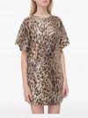 In The Mood For Love Dress With Sequins And Leopard Print In Brown