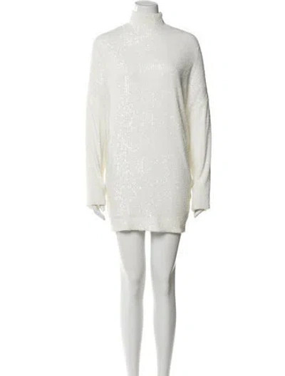 Pre-owned In The Mood For Love Turtleneck Mini Dress In White
