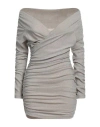 In The Mood For Love Woman Mini Dress Light Grey Size M Nylon, Metallic Fiber, Elastane In Grey