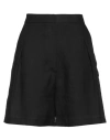 In The Mood For Love Woman Shorts & Bermuda Shorts Black Size M Linen In Black