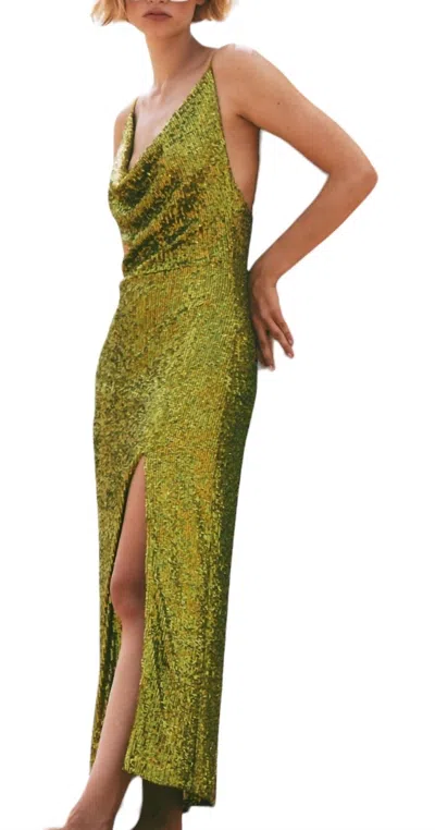 In The Mood For Love Yuna Solid Long Dress In Greenwich In Multi | ModeSens