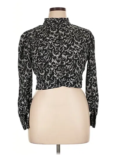 Pre-owned In The Style Long Sleeve Blouse In Black