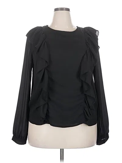 Pre-owned In The Style Long Sleeve Blouse In Black