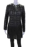 In Transit 2 Womens Black Leather Mesh Crew Neck Long Sleeve Jacket In Black