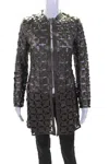 In Transit 2 Womens Bronze Lamb Leather Lazer Mesh Tunic Long Sleeve Jacket In Brown