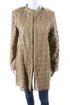 In Transit Womens Leather Hook Closure Long Sleeves Coat Beige In Beige