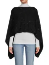IN2 BY IN CASHMERE WOMEN'S FAUX CRYSTAL STUDDED CASHMERE BLEND PONCHO