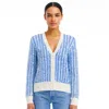 In2 By Incashmere 2-color Pattern V-neck Button Cardigan In Multi