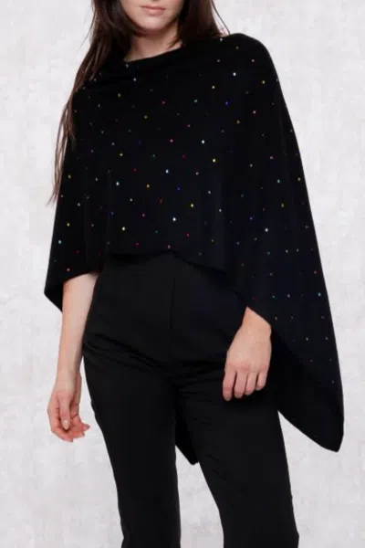 In2 By Incashmere Cashmere Blend Multi Crystal Topper In Black