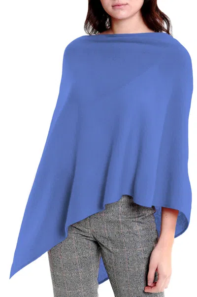 In2 By Incashmere Cashmere Long Elegant Poncho Top In Blue