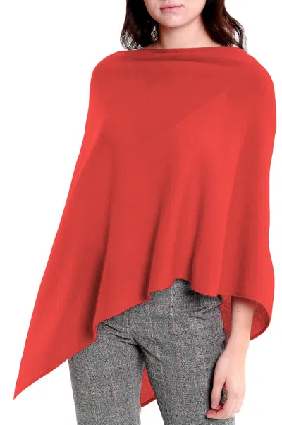 In2 By Incashmere Cashmere Long Elegant Poncho Top In Orange