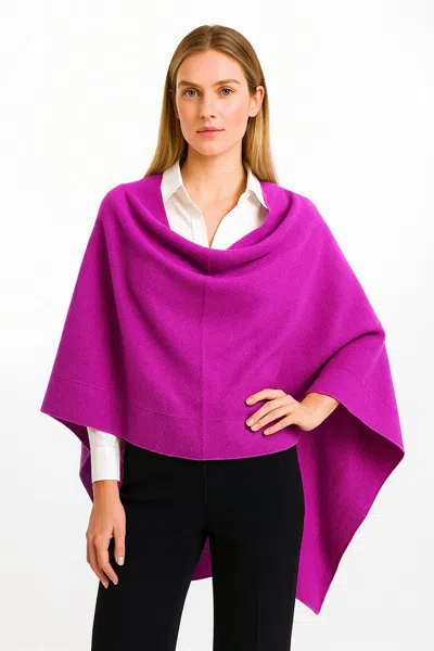 In2 By Incashmere Cashmere Poncho With Textured Border In Multi