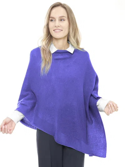 In2 By Incashmere Cashmere Poncho With Textured Border In Purple