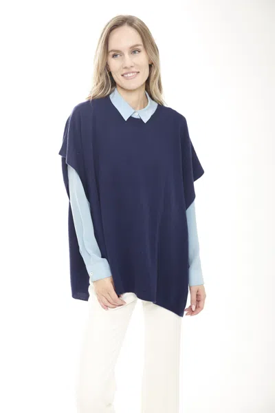 In2 By Incashmere Cashmere Versatile Pullover Poncho In Blue
