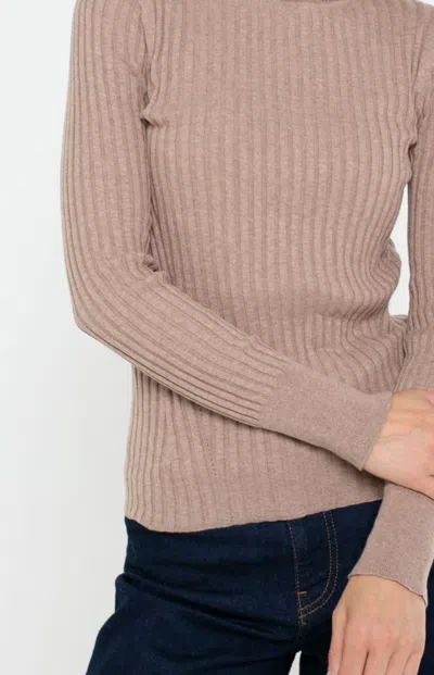 In2 By Incashmere Cotton Cashmere Blend Long Sleeve Crew Turtleneck Pullover In Neutral