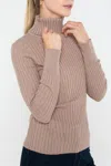 In2 By Incashmere Cotton Cashmere Blend Long Sleeve Crew Turtleneck Pullover In Neutral