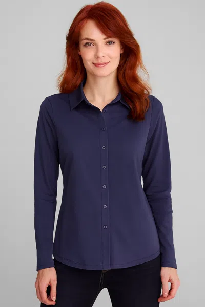In2 By Incashmere The Perfect Knit Shirt In Blue