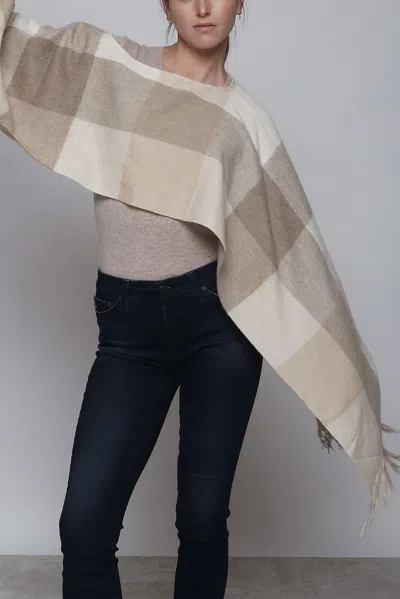 In2 By Incashmere Woven Poncho Caplet Eco-friendly Mongolian Cashmere In Neutral