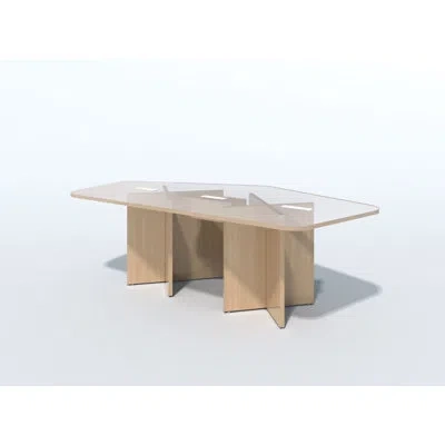 In2 Design Octagonal Conference Table With Power Modules In Castle Oak